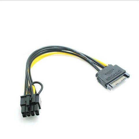 5Pcs 15Pin Sata Male To 8Pin62 Pci E Power Supply Cable 20Cm 18Awg Wire For Graphic Card Power Cables & Connectors