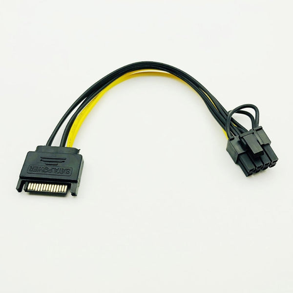 5Pcs 15Pin Sata Male To 8Pin62 Pci E Power Supply Cable 20Cm 18Awg Wire For Graphic Card Power Cables & Connectors