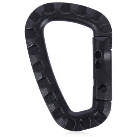 5Pcs Outdoor Carabiner D Ring Key Chain Clip Hook Black