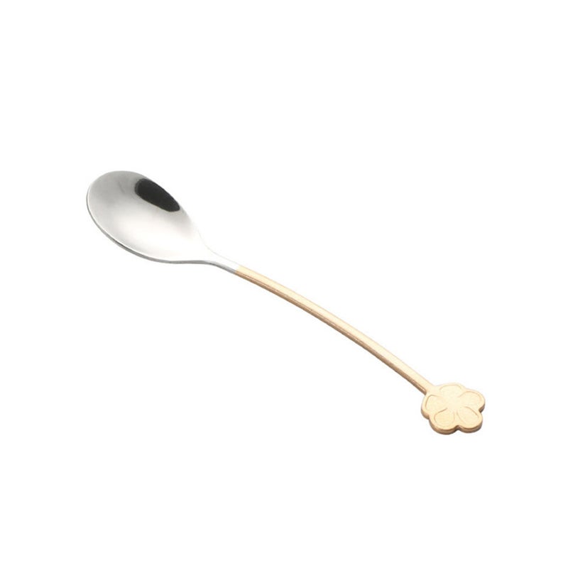 5Pcs Plum Blossom Handle Coffee Spoon Stainless Steel Paint Process Dessert Northern Europe Creative Office Restaurant Hotel Spoons