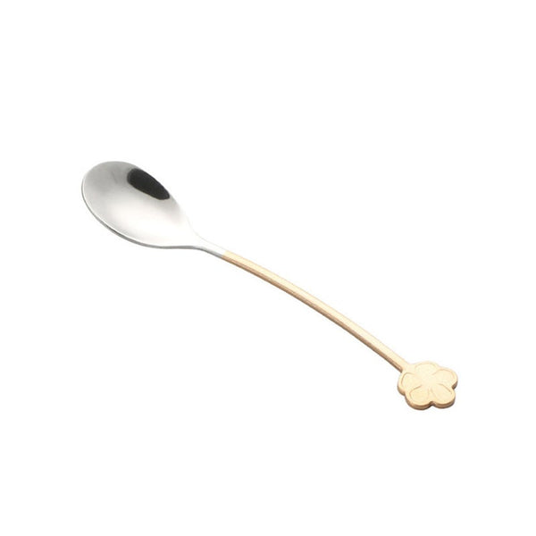 5Pcs Plum Blossom Handle Coffee Spoon Stainless Steel Paint Process Dessert Northern Europe Creative Office Restaurant Hotel Spoons