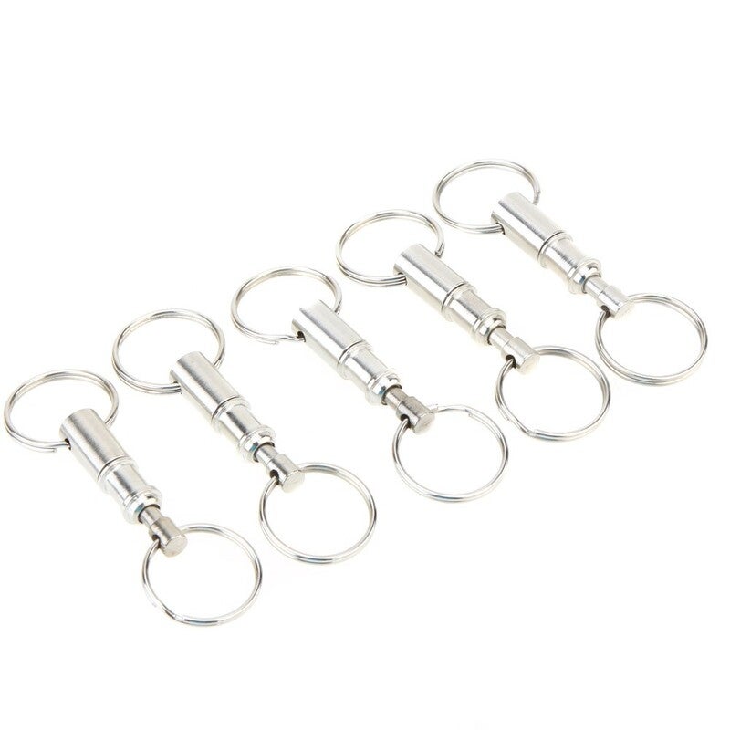 5Pcs Premium Quick Release Pull Apart Key Removable Handy Detachable Keychain Accessory With Two Split Rings Keyrings