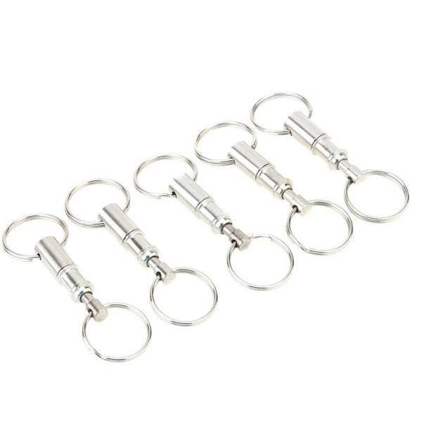 5Pcs Premium Quick Release Pull Apart Key Removable Handy Detachable Keychain Accessory With Two Split Rings Keyrings