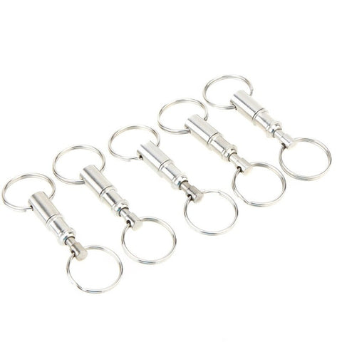 5Pcs Premium Quick Release Pull Apart Key Removable Handy Keyring Detachable Keychain Accessory With Two Split Rings