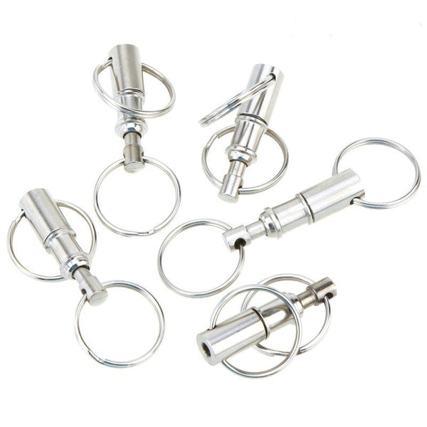 5Pcs Premium Quick Release Pull Apart Key Removable Handy Detachable Keychain Accessory With Two Split Rings Keyrings