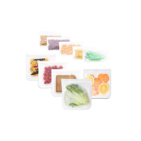 Food Storage 5X Reusable Bags Double Ziplock Eco Friendly Bpa Free Leakproof Food Storage Bags