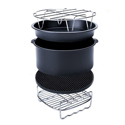 5 Pieces Set 6 Inch Cake Pizza Bbq Roast Barbecue Baking Pan Air Fryer Accessories