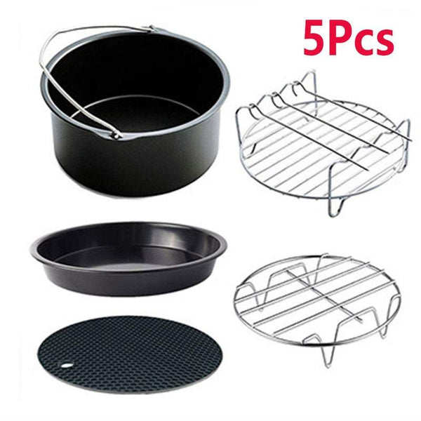 Air Fryers 5Pcs Set 6 Inch Accessories Cake Pizza Bbq Roast Barbecue Baking Pan Tray Air Fryer Accessories