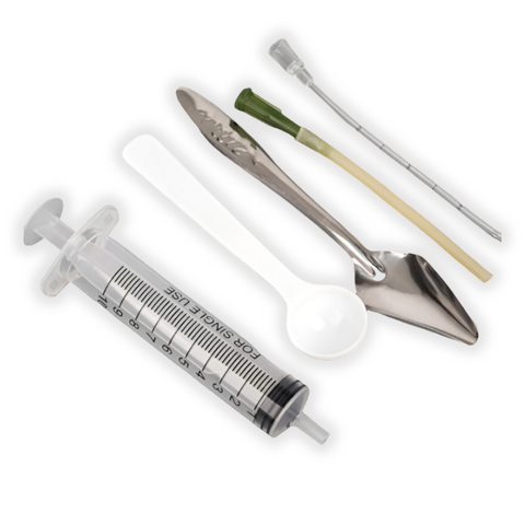 5Pcs/Set Bird Parrot Feeder Spoon With Manual Syringe Little Water Milk Medicine Feeding Needle Supplies Feeders