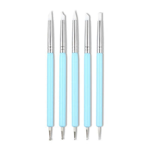 5Pcsset Double Ended Dotting Tools Set Nail Art Embossing Pottery Craft Silicone Brushes Clay