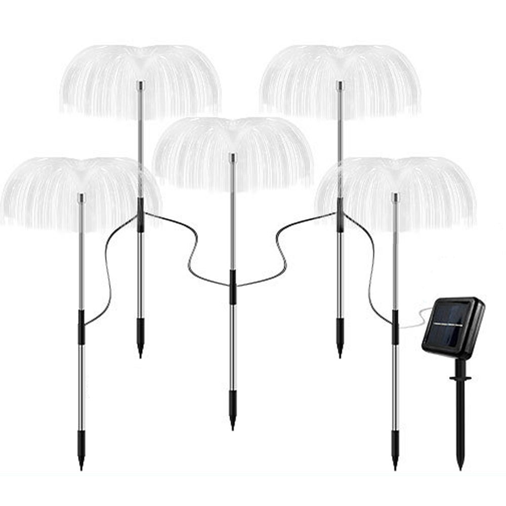 5 Pieces Solar Fireworks Fairy String Led Lights Jellyfish Garden Stake Outdoor Lamp String Lights