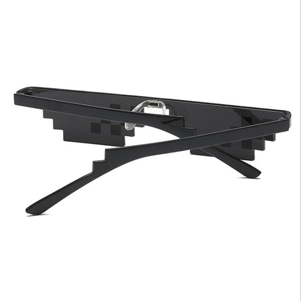 5Pcs Sunglasses Trick Toy Thug Life Mosaic Strips Glasses Funny Pixel Unisex Black Outdoor Goggles Novelty