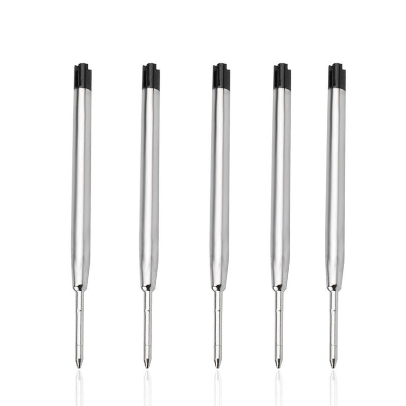 5Pcs Tactical Pen Refills Black Roller Ball Pens & Writing Instruments