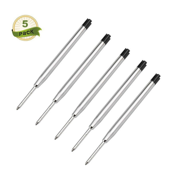 5Pcs Tactical Pen Refills Black Roller Ball Pens & Writing Instruments