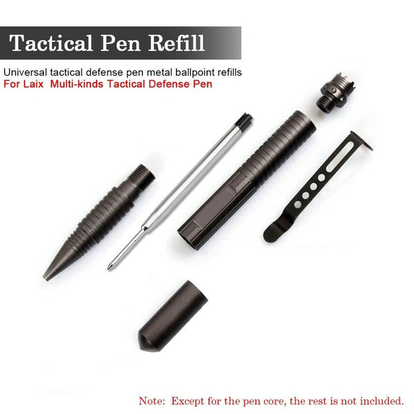 5Pcs Tactical Pen Refills Black Roller Ball Pens & Writing Instruments