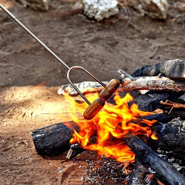 5 Pieces Telescopic Stainless Steel Barbecue Forks Retractable Bbq Roasting Sticks Barbecue Tools