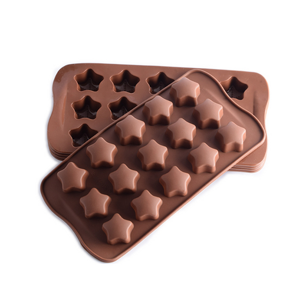 5Pcs 15-Grid Star Shaped Mold Silicone Chocolate Pudding Pastry Ice Tray Mould