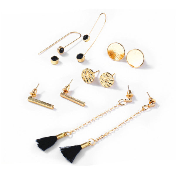 Veile Studios 5Pcs Fashionable And Simple Ear Nailswafer Tape Lines Earrings