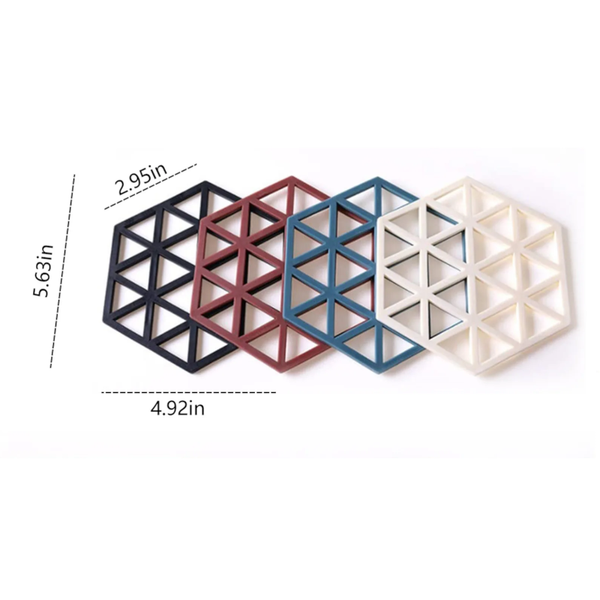 5Pcs Hexagonal Heat Resistant Silicone Mat Drink Coaster Non Slip Pot Table Kitchen Accessories Coasters