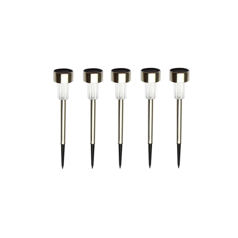 5Pcs Outdoor Garden Solar Powered Lamp Lawn Waterproof Stainless Steel Tube Light Landscape & Walkway Lights