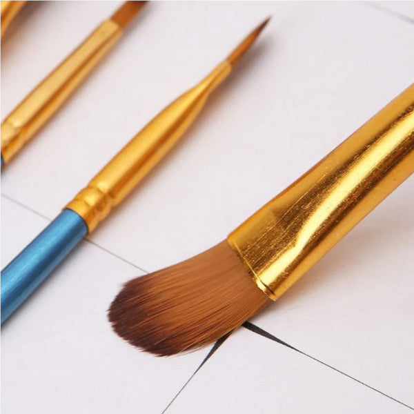 5Pcs/Set Artist Paint Brush Round Tip Nylon Bristles Hair Watercolor Painting