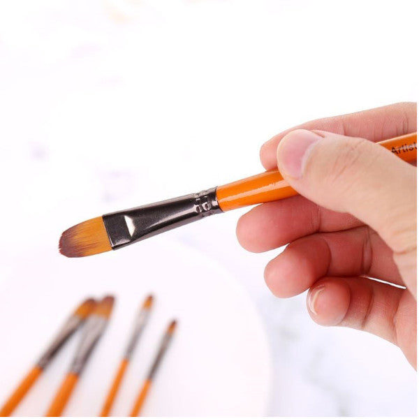 5Pcs/Set Filbert Paint Brushes Fine Nylon Hair Watercolor Gouache Paintbrushes Artists Brushes