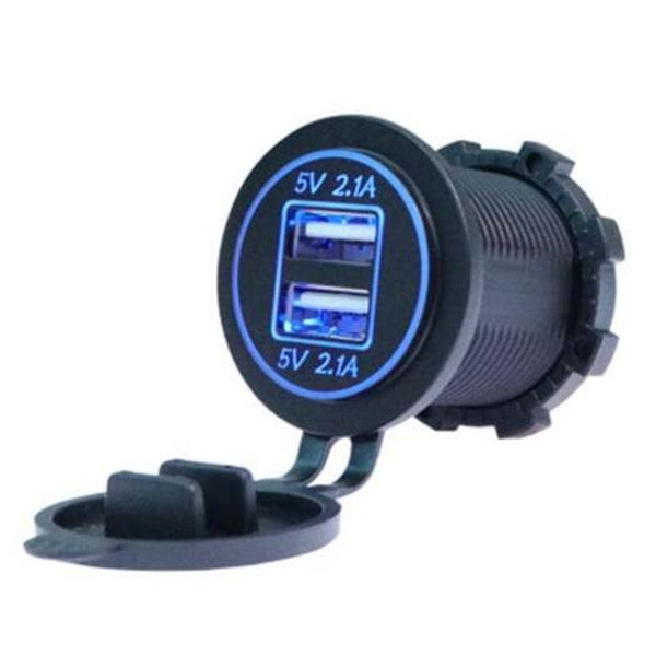 5V 4.2A Dual Usb Port Power Outlet For Motorcycle Boat Black Chargers & Cradles