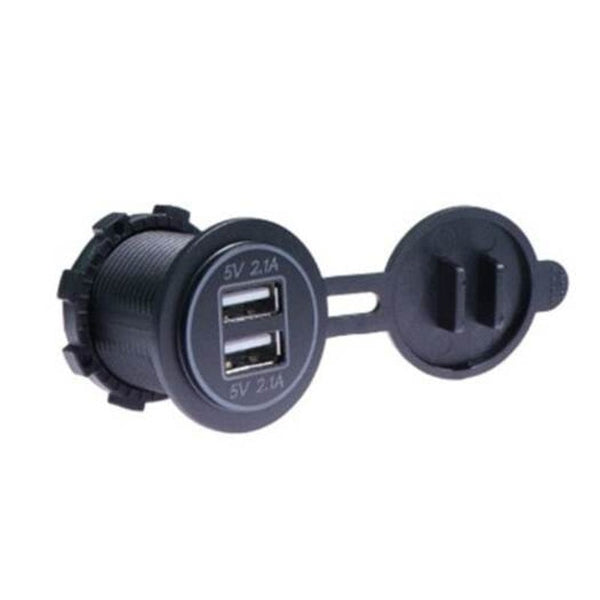 5V 4.2A Dual Usb Port Power Outlet For Motorcycle Boat Black Chargers & Cradles