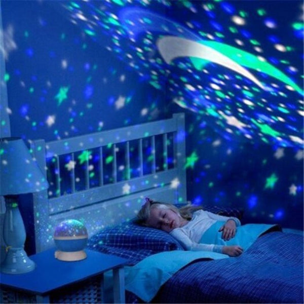 5V Star Light Rotating Projector Lamp For Kids Bedroom Blue Deep Sky