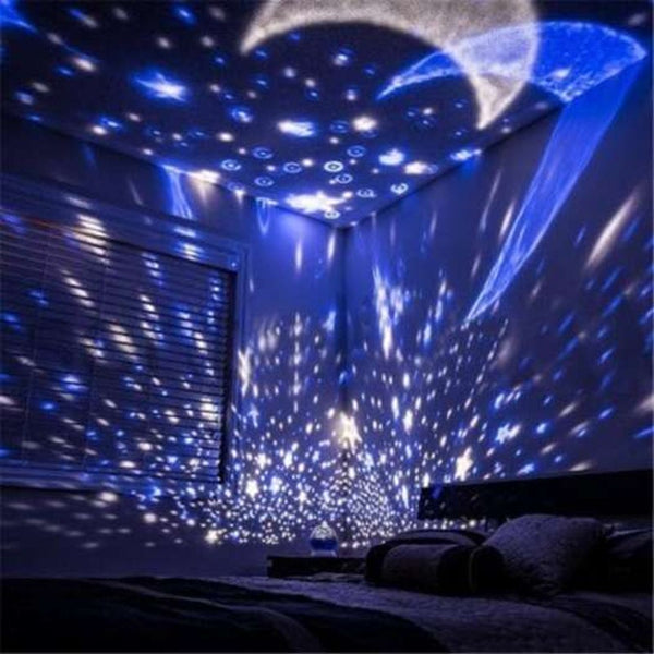5V Star Light Rotating Projector Lamp For Kids Bedroom Blue Deep Sky Night Lights