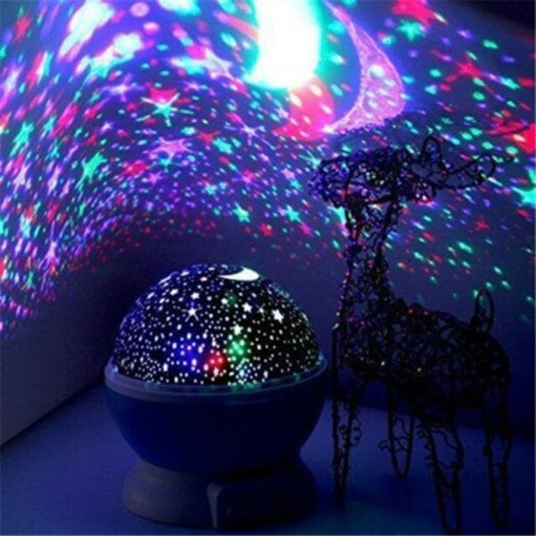 5V Star Light Rotating Projector Lamp For Kids Bedroom Blue Deep Sky Night Lights