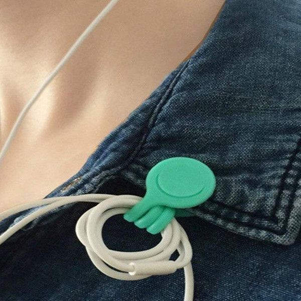 Cable Organisers 5X 10X Magnetic Tie Headphone Earphone Cord Winder Holder Clip Cable Ties & Organisers