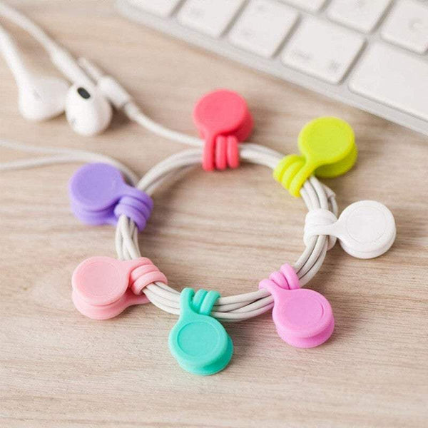 Cable Organisers 5X 10X Magnetic Tie Headphone Earphone Cord Winder Holder Clip Cable Ties & Organisers