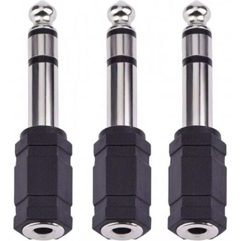 6.5 Mm Audio Stereo Plug To 3.5 Headphone Jack Adapter 3Pcs Black Audio Cables & Adapters