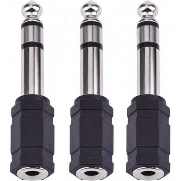 6.5 Mm Audio Stereo Plug To 3.5 Headphone Jack Adapter 3Pcs Black Audio Cables & Adapters