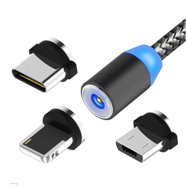 Phone Chargers Cables 6.6Ft Magnetic Suction Line 360 Round Data Three In One Charging Fast Cables & Adapters