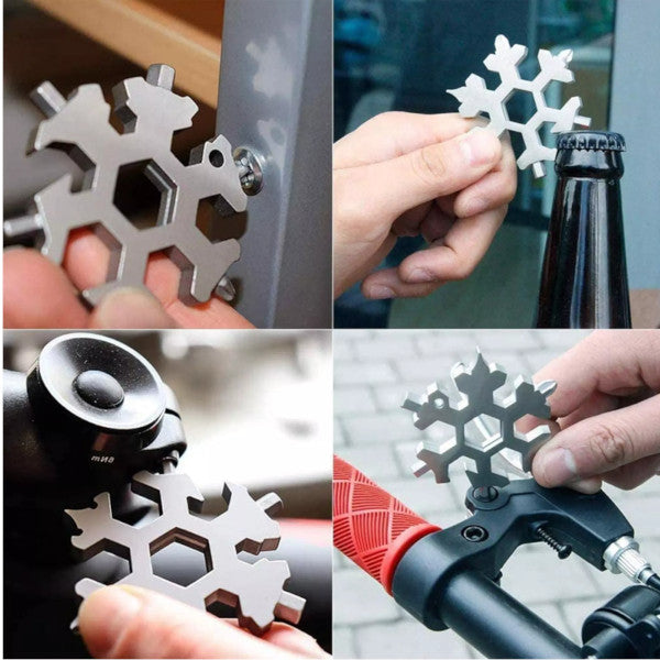 6 / 8 Heads Snowflake Multi Functional Keychain Tools Multi Tools