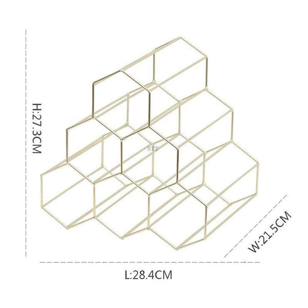 Nordic Modern Metal Hexagon Geometric Wine Rack
