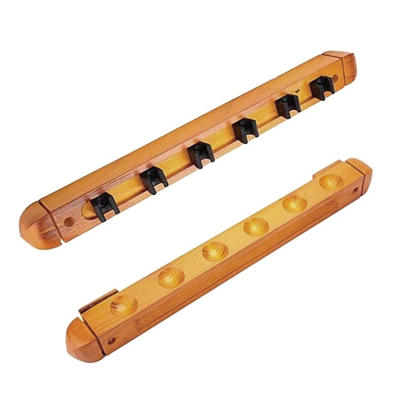 6 Cue Wall Mount Wood Rack Billiard 02 Racks