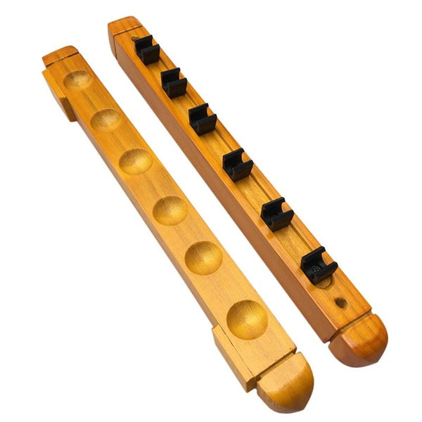 6 Cue Wall Mount Wood Rack Billiard 02 Racks