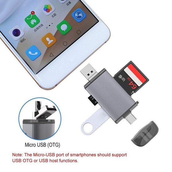Card Readers 6 In 1 Usb Type Micro 2.0 Combo To Slot Tf / Sd 3.0 Adapter