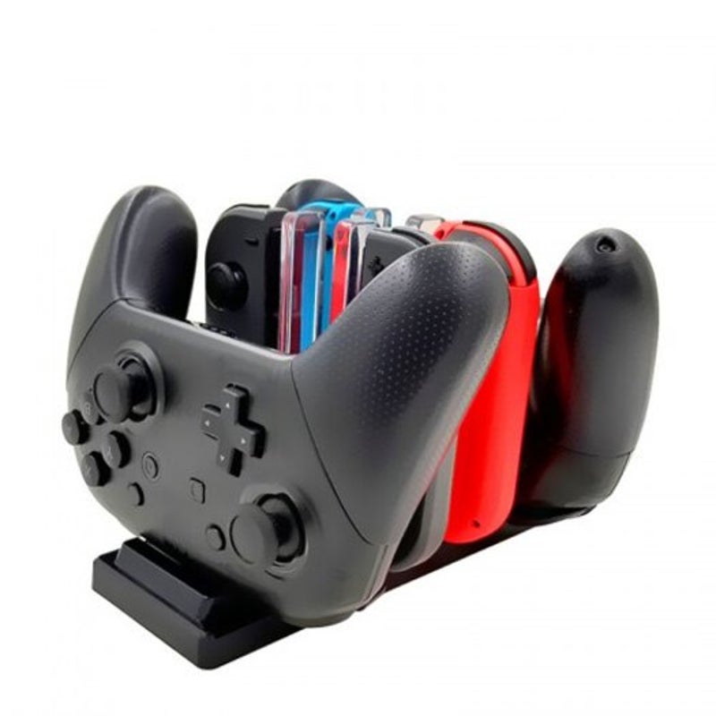 6 In 1 Charging Station For Nintendo Switch Joy Con Controllers Pro Black Chargers & Charging Docks