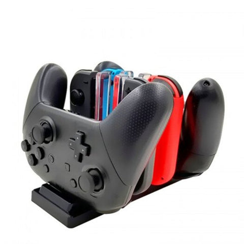 6 In 1 Charging Station For Nintendo Switch Joy Con Controllers Pro Black Chargers & Charging Docks
