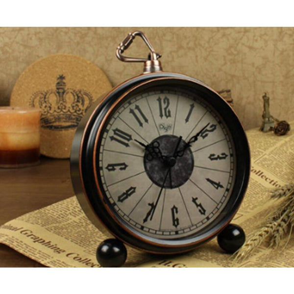 6 Inch Bedroom Living Room Retro Alarm Clock Bedside Creative Seat Alarm Clocks & Clock Radios