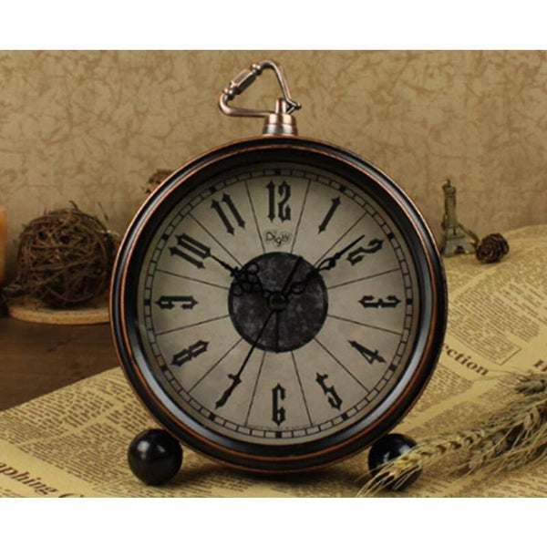 6 Inch Bedroom Living Room Retro Alarm Clock Bedside Creative Seat Alarm Clocks & Clock Radios