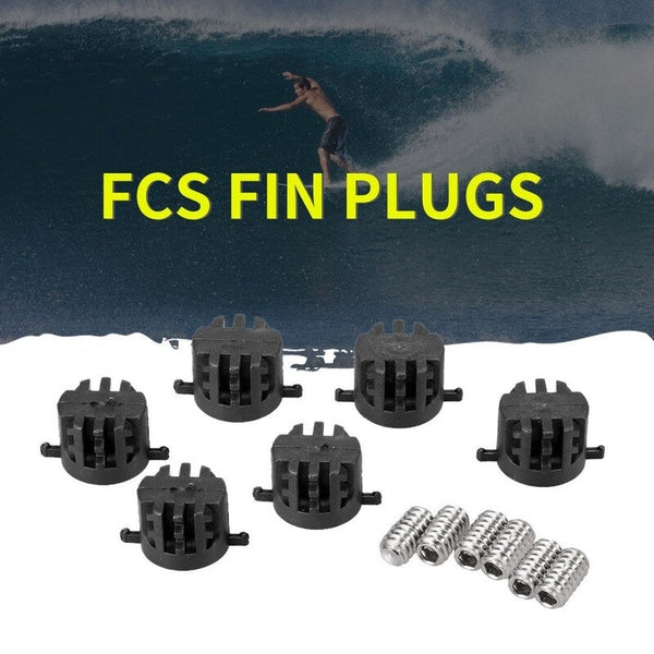 6 Pcs Surfboard Rail Plug Fcs Fin Plugs With 9Mm Screws Leash Fin Screws