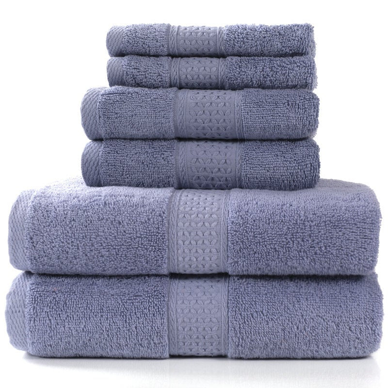 6 Piece Towel Sets Bath Face Hand Gray Towels & Washcloths