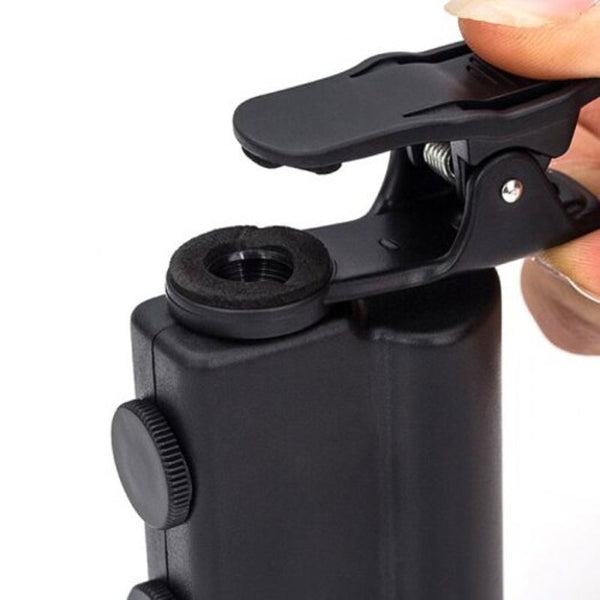 60 100 Times Universal Mobile Phone Clip Magnifying Glass Portable Microscope Black Microscopes
