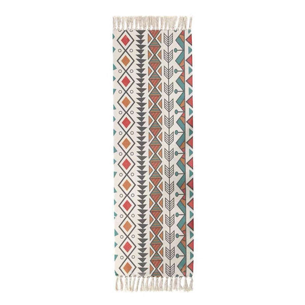 60 X 150Cm Retro Bohemian Carpet Hand Woven Cotton Linen Rug Bedside Geometric Floor Mat Living Room Bedroom Decor Ver Rugs
