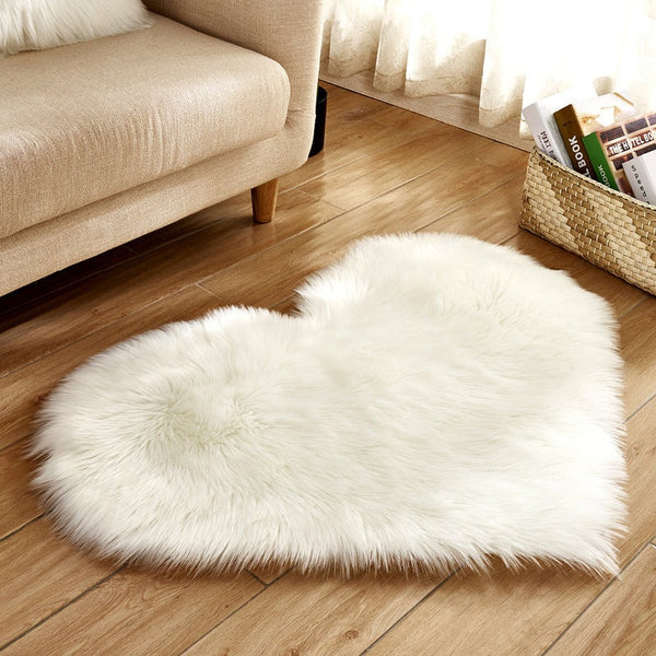 40X50cm Heart Shaped Artificial Fur Rug Carpet Mat Rugs & Carpets